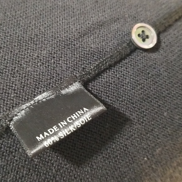 Mens 60% silk 40% cotton black sweater size small - Picture 9 of 11